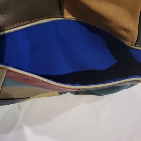 Vintage Boho Patchwork Genuine Leather Crossbody Shoulder Bag Made in Mexico - Picture 7 of 14